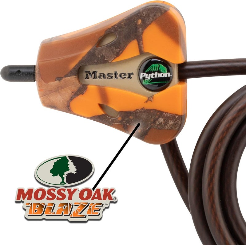 MasterLock Cable Lock, Python Adjustable Keyed Cable Lock, 6 ft. Long Cable, 2 Pack Mossy Oak Blaze Camouflage - Image 5